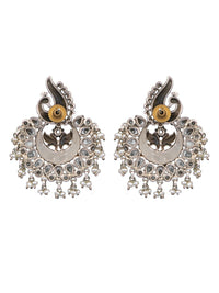 925 Sterling Silver Two Tone Twin Peacock Earrings view 5
