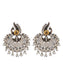 925 Sterling Silver Two Tone Twin Peacock Earrings