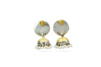 Neeta Boochra Signature Silver Lotus Blue Jhumki Earrings view 2