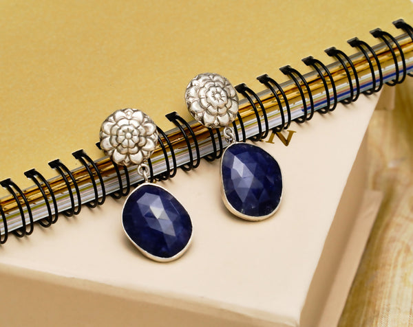 925 Silver Blue Lapis Earrings