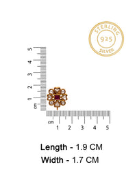 Svarnam Floral Kundan Studs view 5