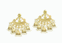 925 Silver Gold Plated Signature Fusion Jhumki Chandbali Earrings view 3