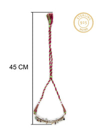 Silver Fusion Kundan Multicolor Drop Choker view 5