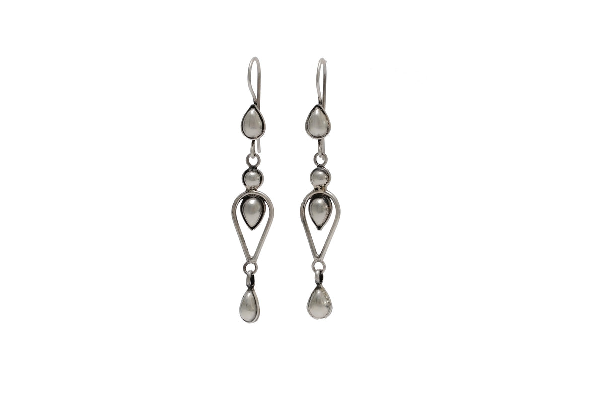 925 Silver Petal Dangler Earrings view 4