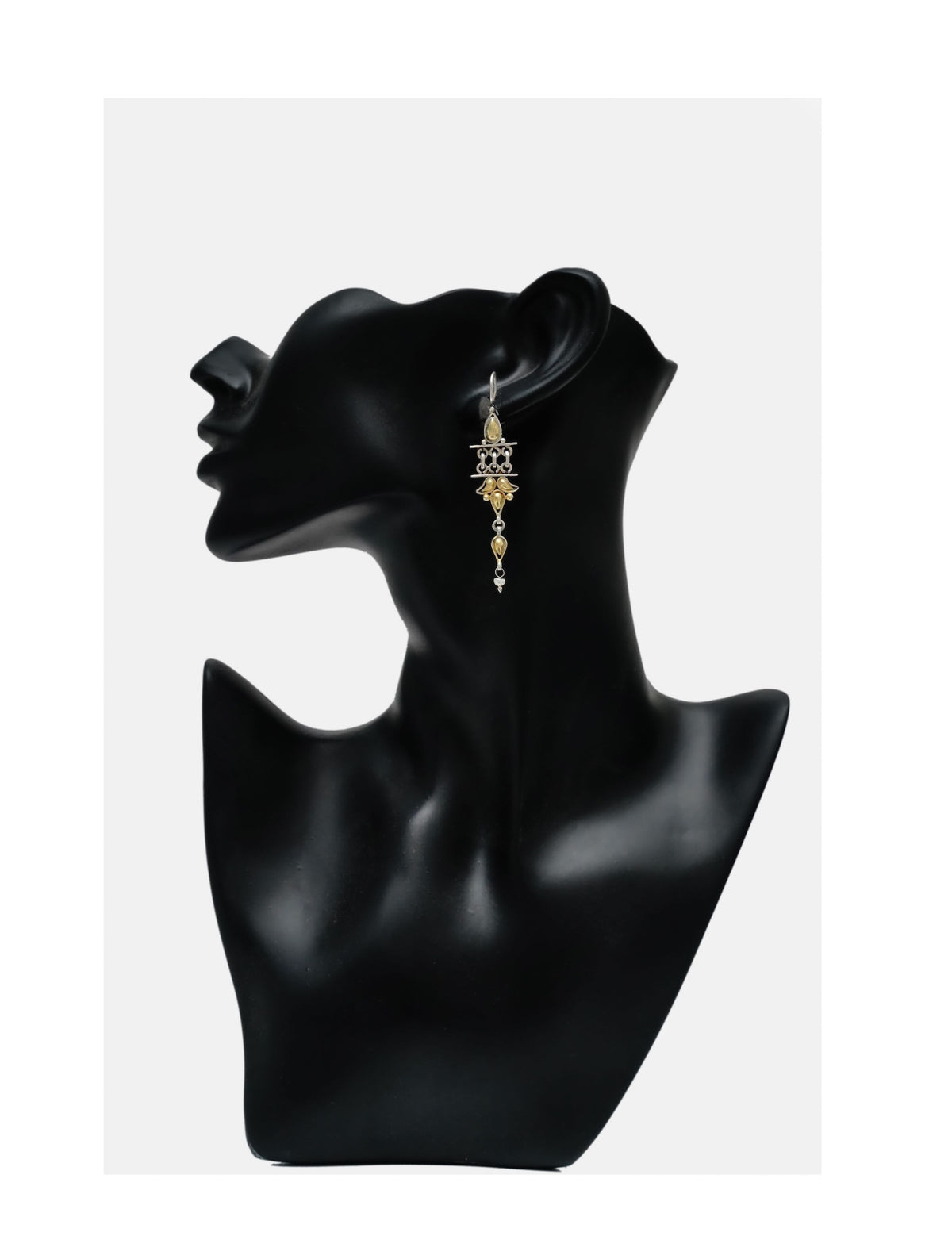 925 Silver Two Tone Dangler Earrings view 3