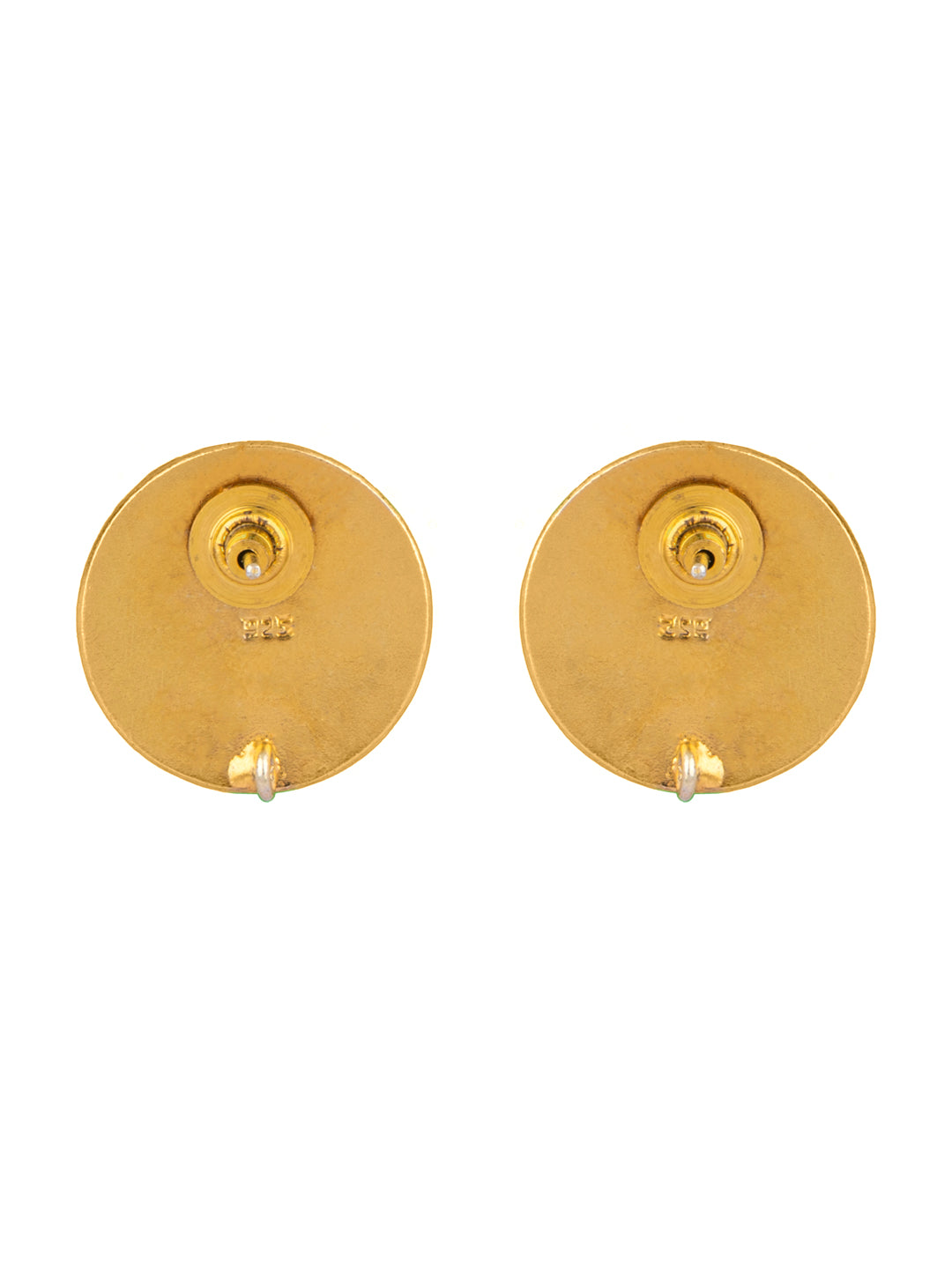 925 Sterling Silver Gold Plated Kundan Studs view 5