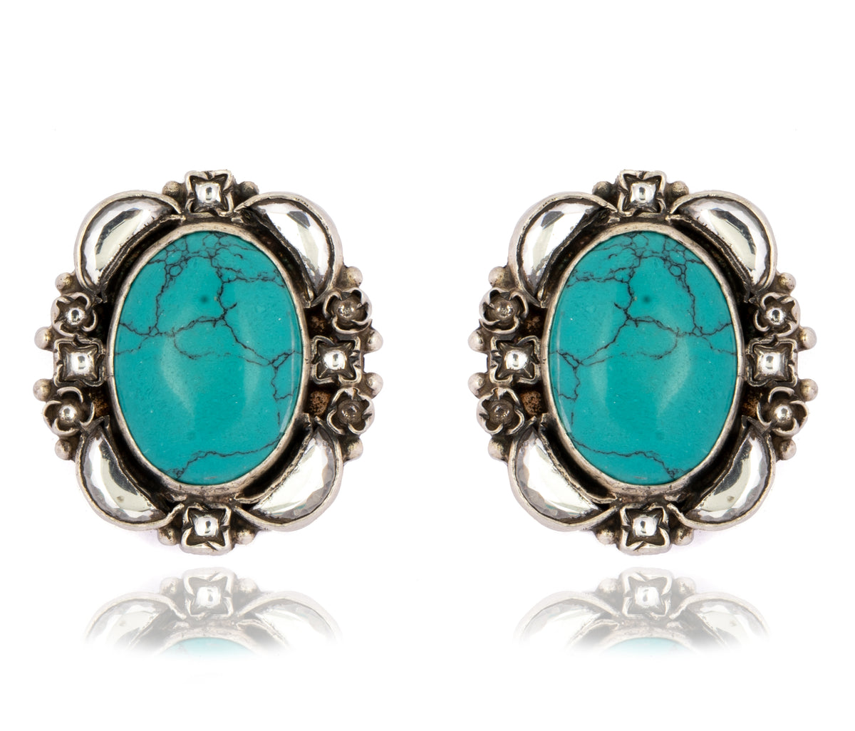 925 Sterling Silver Turquoise Studs view 1
