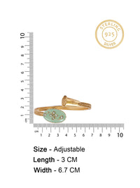 925 Sterling Silver Gold Plated Fusion Bangle with Chalcedony and Kundan work view 4