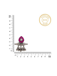 Dumroo Earrings with Kundan Motif view 3