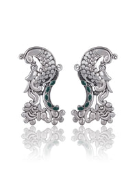 Fish Earrings with Green Onyx Gemstone view 1