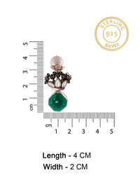Aurora Emerald Studs with Pearl view 5