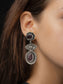 Garnet Oxidized Signature Earrings