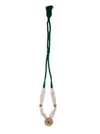 925 Sterling Silver Gold Necklace with Pearl and Green Onyx view 3