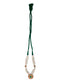 925 Sterling Silver Gold Necklace with Pearl and Green Onyx