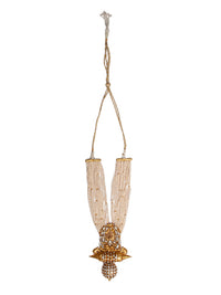 925 Sterling Silver 22K Gold Plated Pearl Beaded Peacock Design Necklace With Kundan Polki view 8