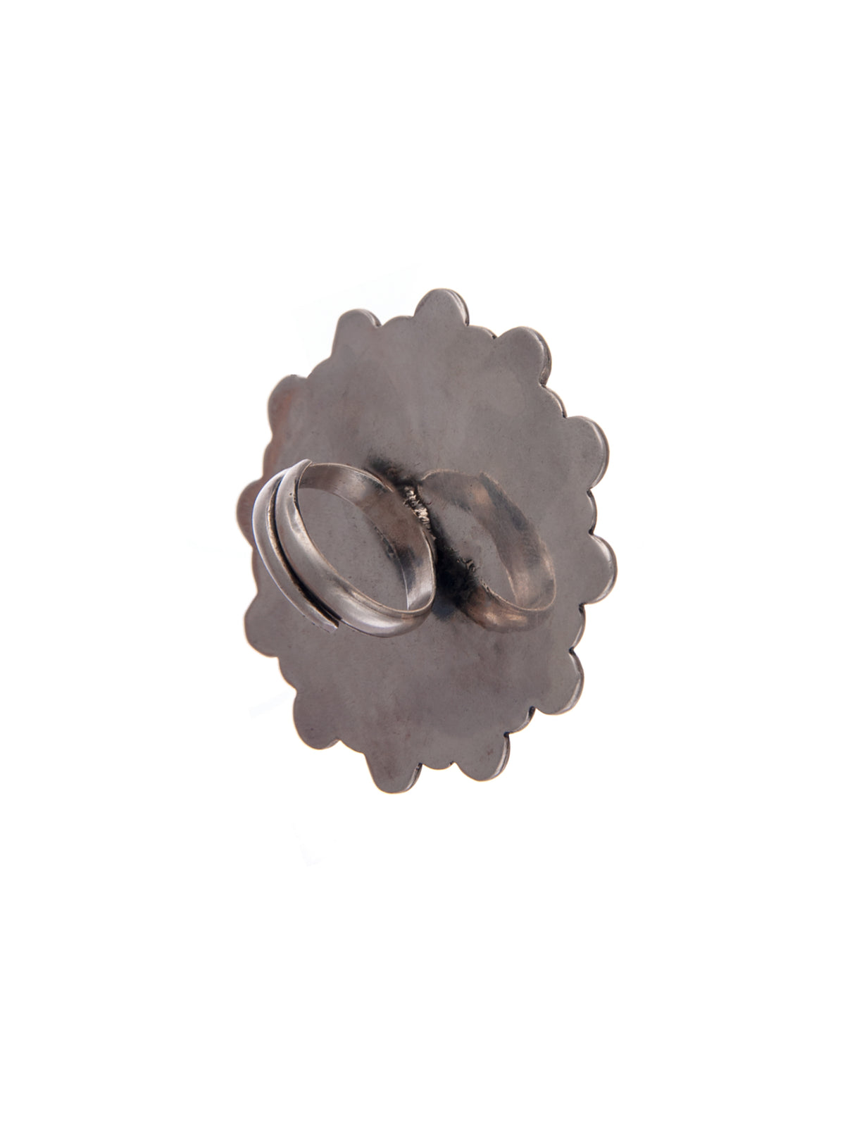Silver Fusion Kundan Adjustable Ring view 5