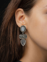 Rainbow Moonstone and Labradorite Signature Earrings view 2
