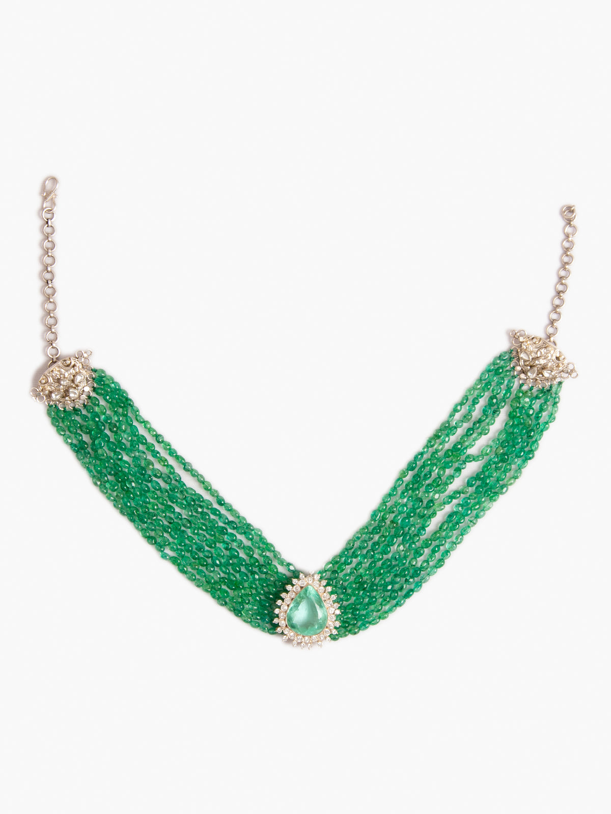 Svarnam Green Statement Necklace view 6