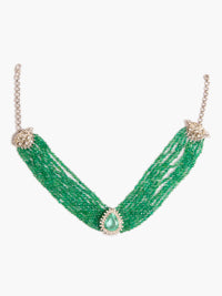 Svarnam Green Statement Necklace view 6
