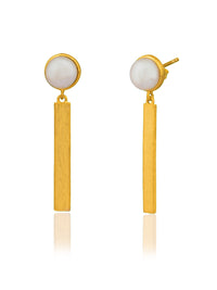 Pearl Gold Plated Lightweight Earrings view 1