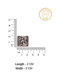 Silver Square Chitai Studs view 6