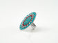 Sky Blue and Red Ring - Neeta Boochra Jewellery
