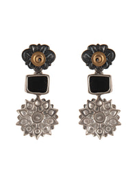 925 Sterling Silver Two Tone Earring with Black Onyx and Ruby view 5