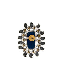 Big Kundan Studs with Blue Carved Stone and Kundan view 3
