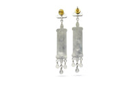 Silver Earrings with Yellow Glass view 2