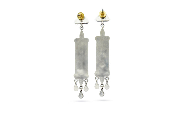 Silver Earrings with Yellow Glass alternate