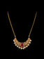 925 Sterling Silver Gold Plated Necklace with Ruby and Pearl\