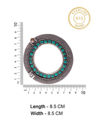 Silver Statement Turquoise Kundan Bangle view 5