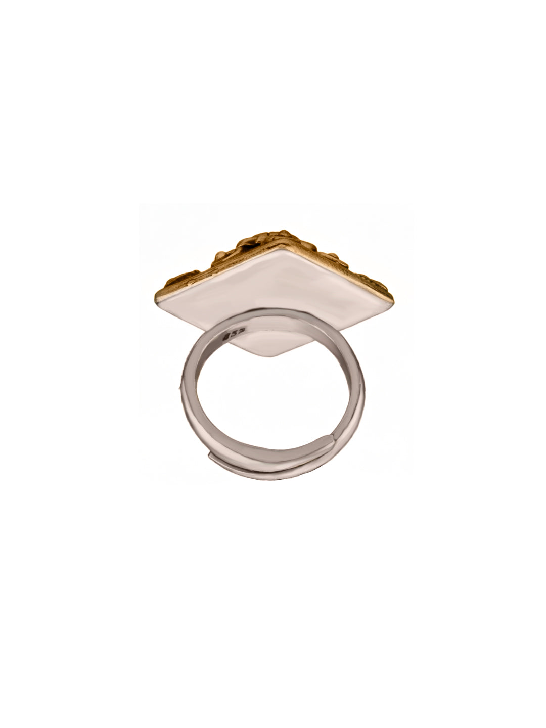 Two Toned Ganesha Adjustable Ring view 2