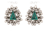 925 Sterling Silver Earrings with Checker and Turquouse Gemstone view 1