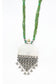 Silver Two Tone Beaded Necklace with Emerald Beads - Neeta Boochra Jewellery