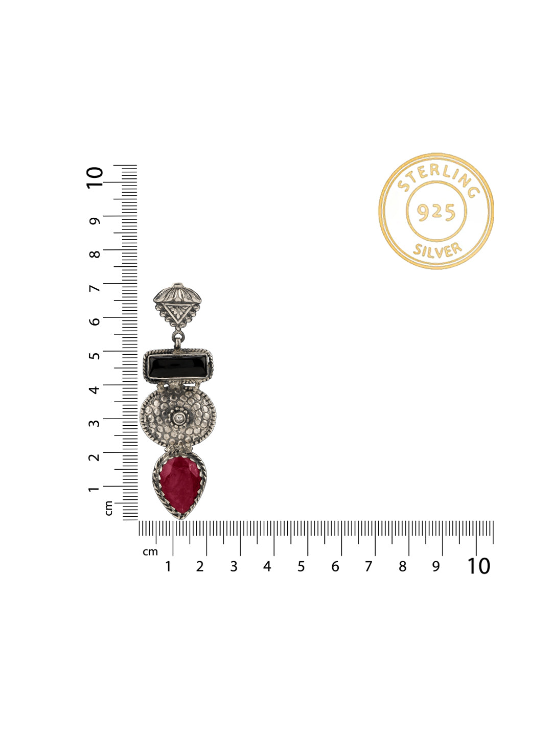 Ruby and Black Onyx Signature Earrings view 3