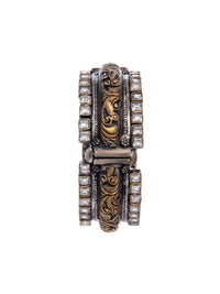 Svarnam Peacock Two Tone Kundan Bangle view 4
