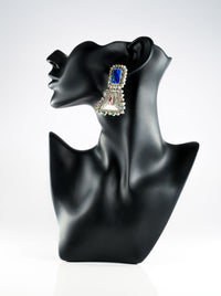 Multicolored Earring with Blue Stone view 3