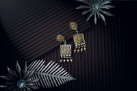 Silver Two-Toned Chitai Tribal Earrings view 3