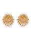 925 Sterling Silver Gold Plated Checker Earrings with Pearl
