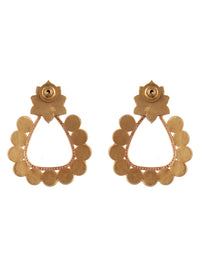 925 Sterling Silver White and Red Kundan Floral Earrings view 5