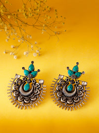 Silver Earrings with Turquoise view 1