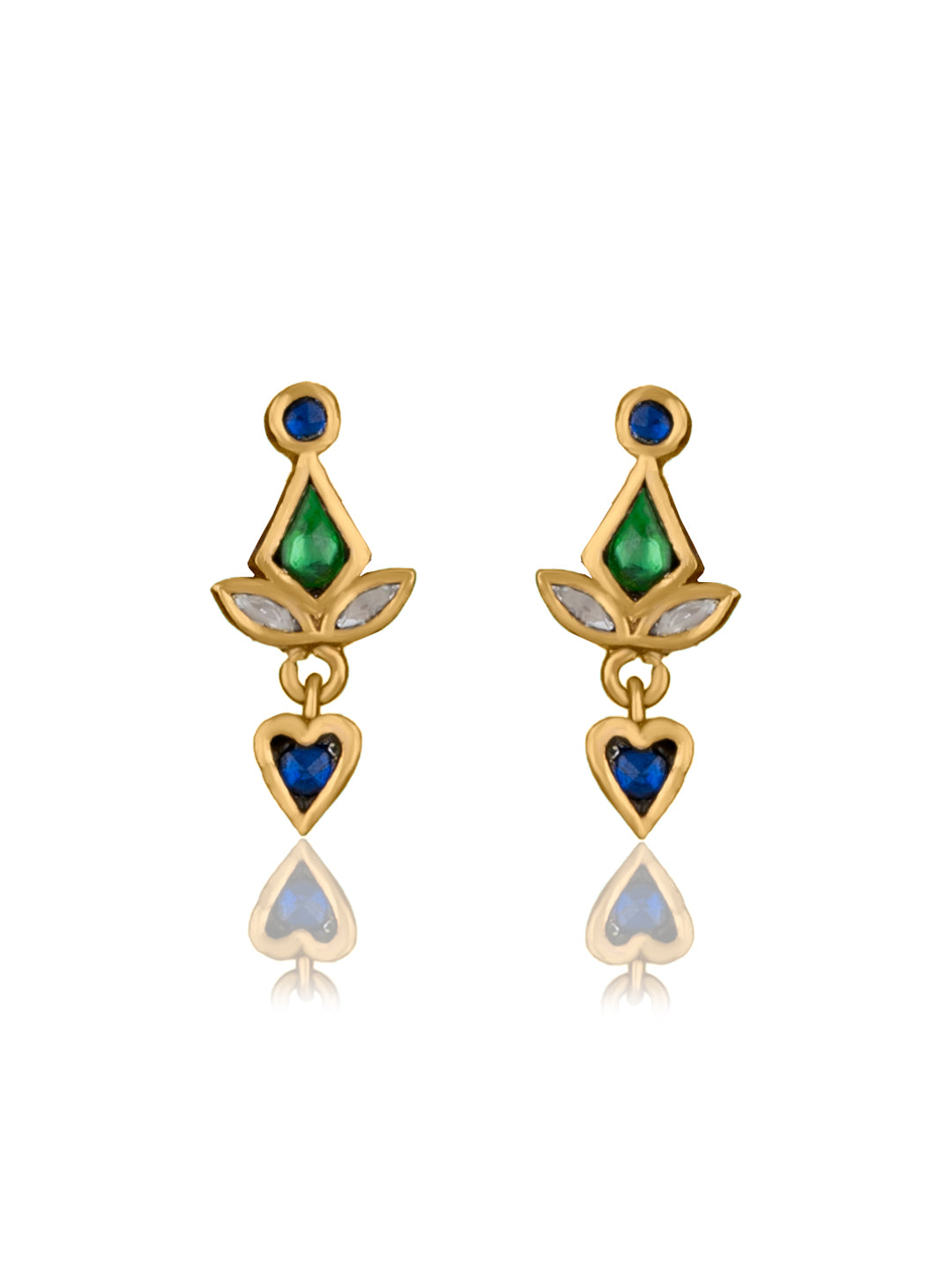 Small Kundan Gold Plated Studs view 1