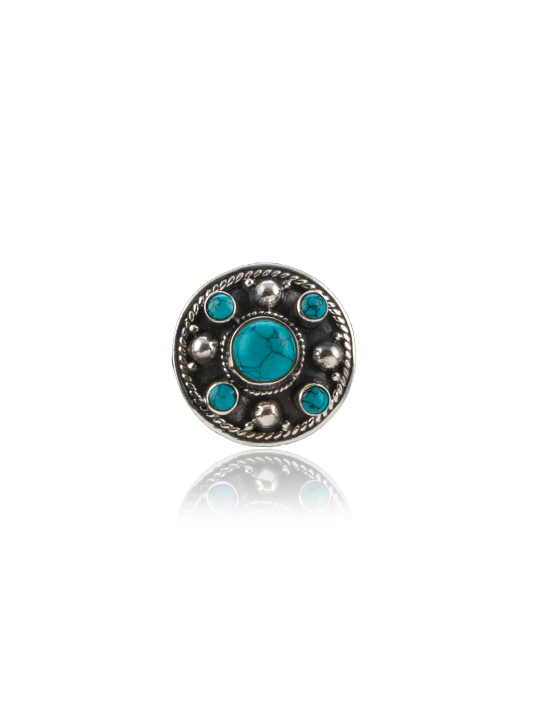 Turquoise Rawa work Adjustable Ring view 1