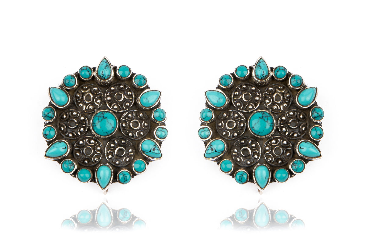925 Sterling Silver Turquoise Studs view 1