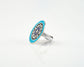 Circular Aqua Blue Meenakari Ring - Neeta Boochra Jewellery