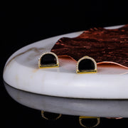 925 Silver Gold Plated Black Onyx Studs - Neeta Boochra Jewellery