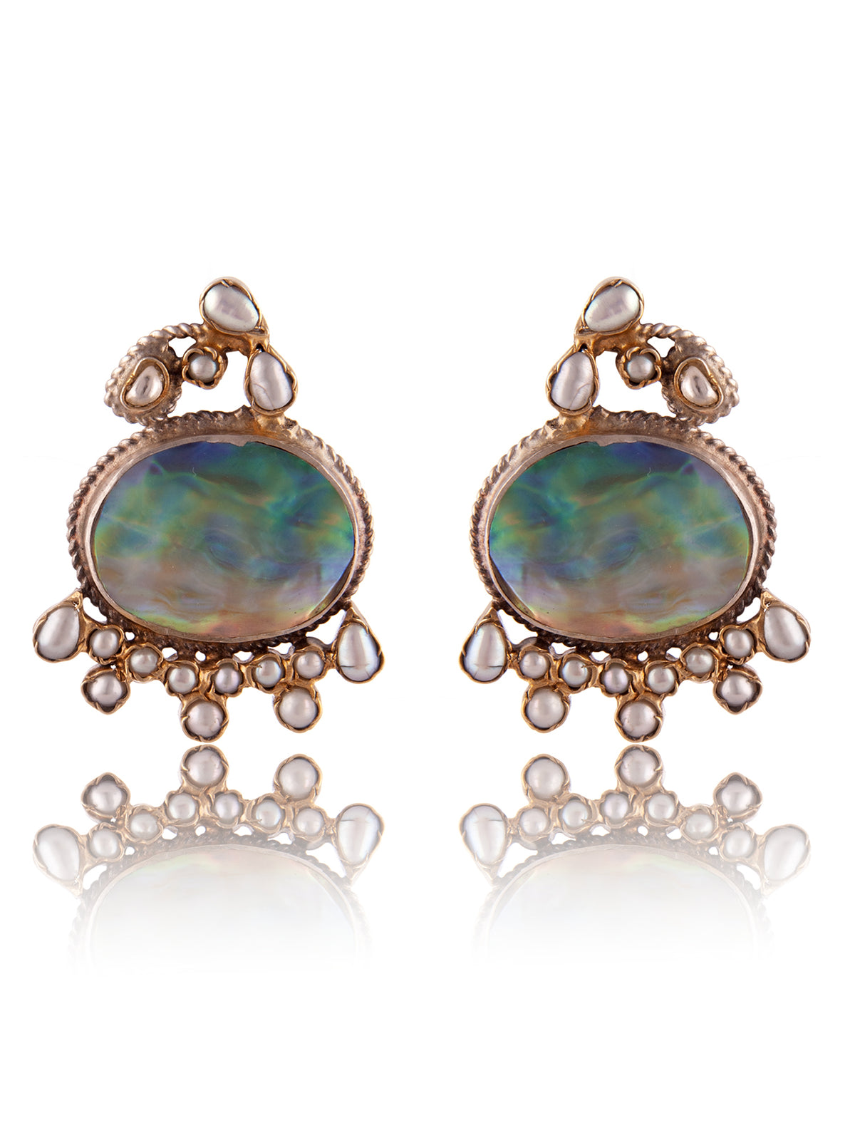 Aurora Mother of Pearl Studs view 3