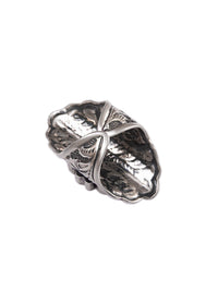 Silver Kundan Fusion Chitai Adjustable Ring view 5