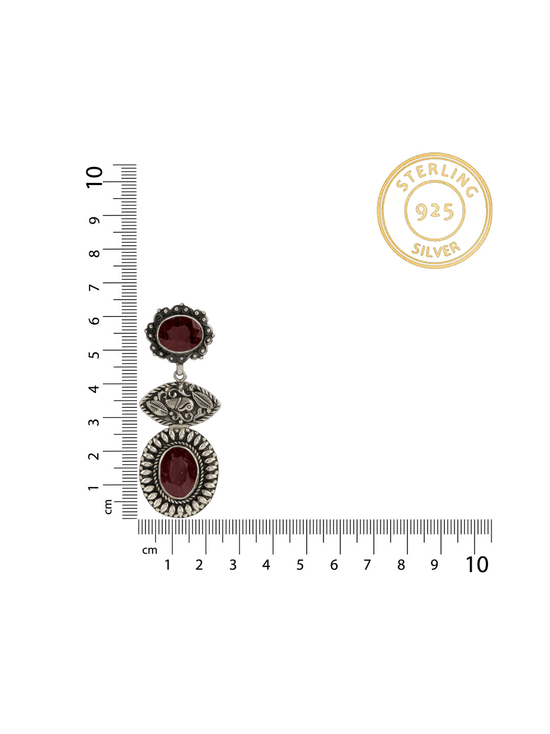 Garnet Oxidized Signature Earrings view 2
